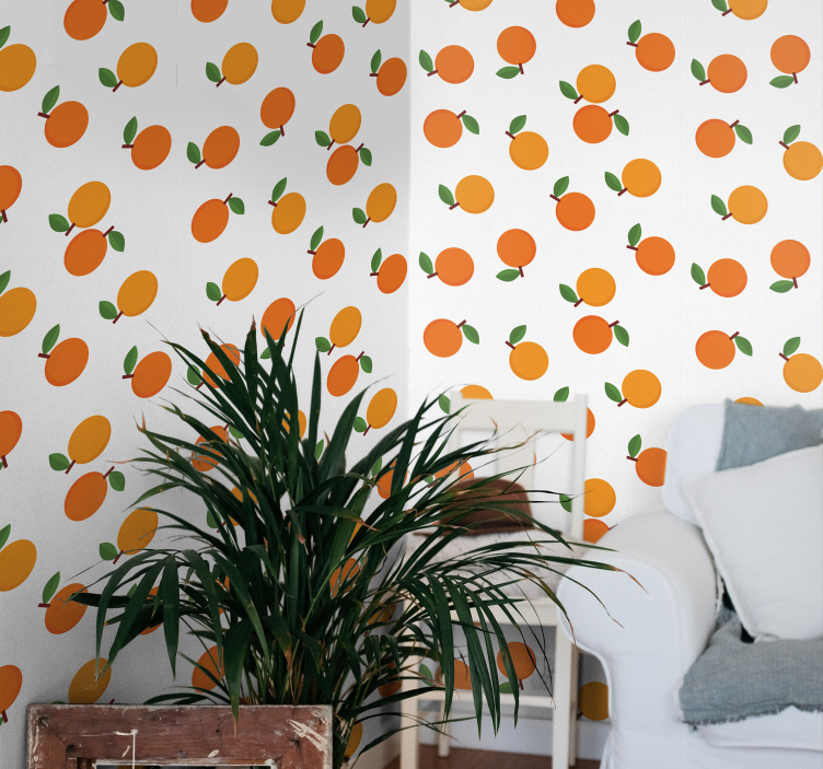 Papier peint floral motif de fruits - TenStickers