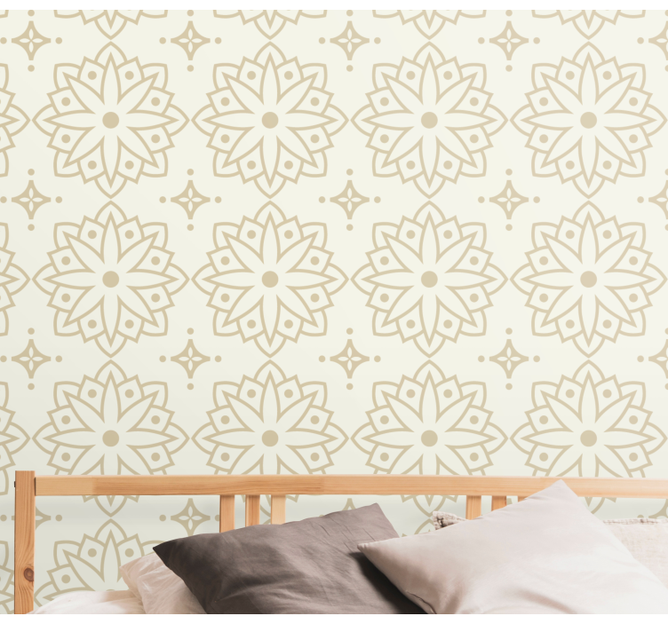 Papier peint fleurs motif d'ornement floral - TenStickers