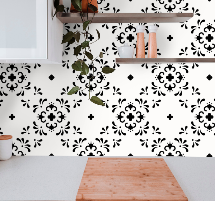 Papier peint fleurs ornement floral - TenStickers