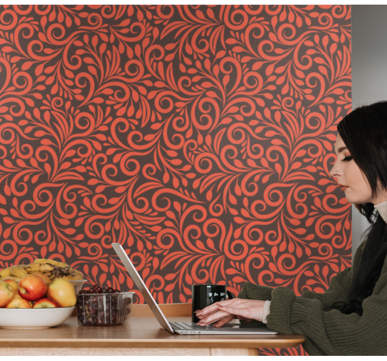 Papier peint fleurs tourbillons ornés - TenStickers