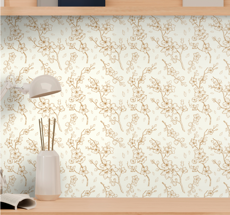 Papier peint floral conception de branche florale - TenStickers
