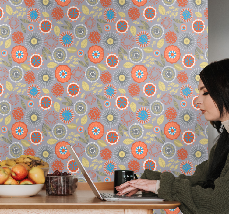 Papier peint floral éclat floral - TenStickers