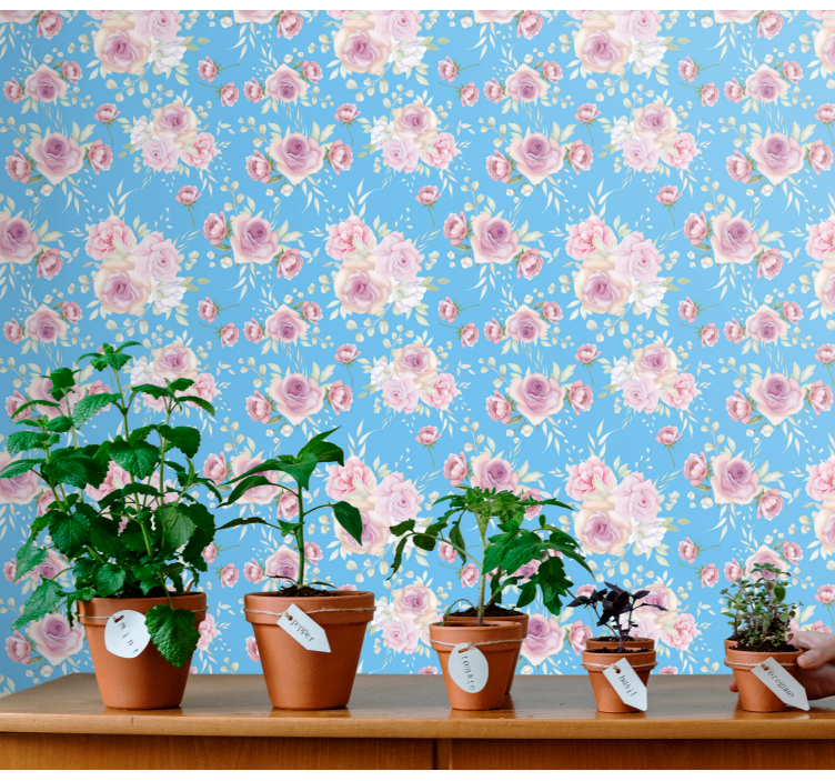 Papier peint floral ensemble de compositions florales - TenStickers