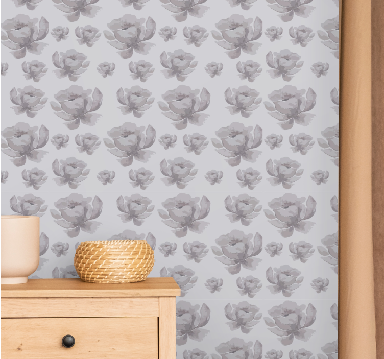 Papier peint floral fleurs monochromes - TenStickers