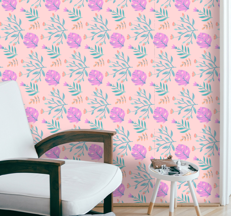 Papier peint floral illustration botanique florale - TenStickers