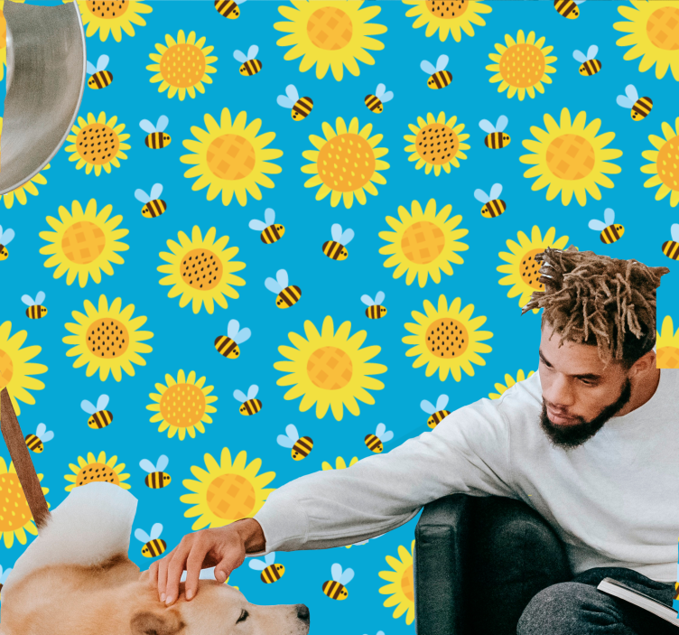 Papier peint floral motif floral ensoleillé - TenStickers