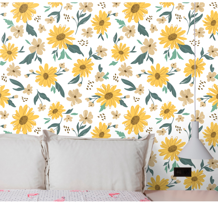 Papier peint floral tableau floral - TenStickers