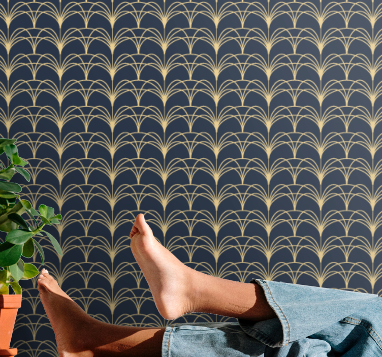 Papier peint géometrique arcs art déco - TenStickers