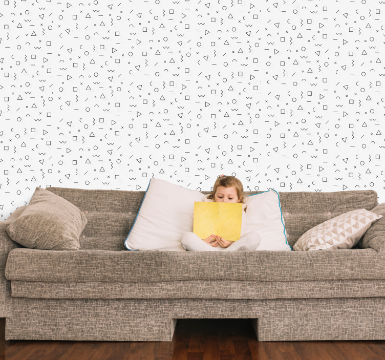 Papier peint géometrique conception de formes minimalistes - TenStickers