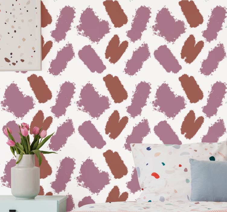 Papier peint abstrait coups de pinceau marron - TenStickers