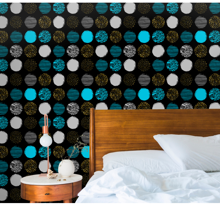 Papier peint géometrique ensemble de points géométriques - TenStickers