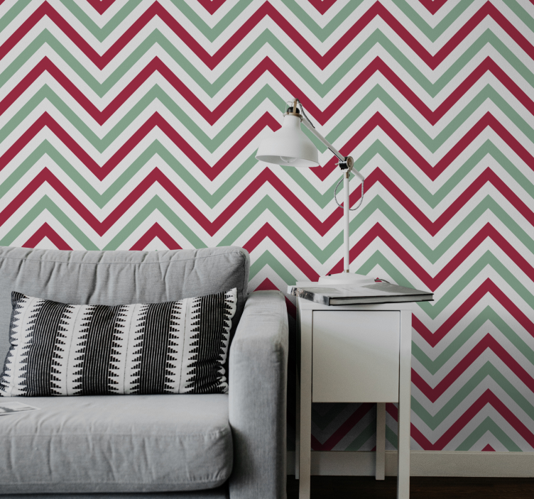 Papier peint géometrique motif chevron en zigzag - TenStickers
