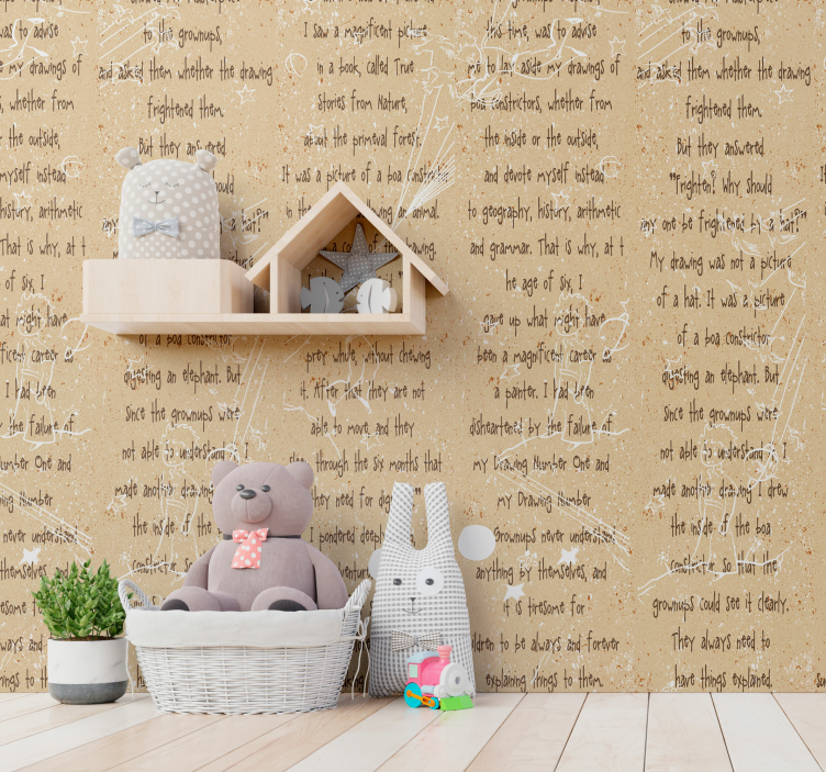 Papier peint texte chambre d'enfant avec script alphabet - TenStickers