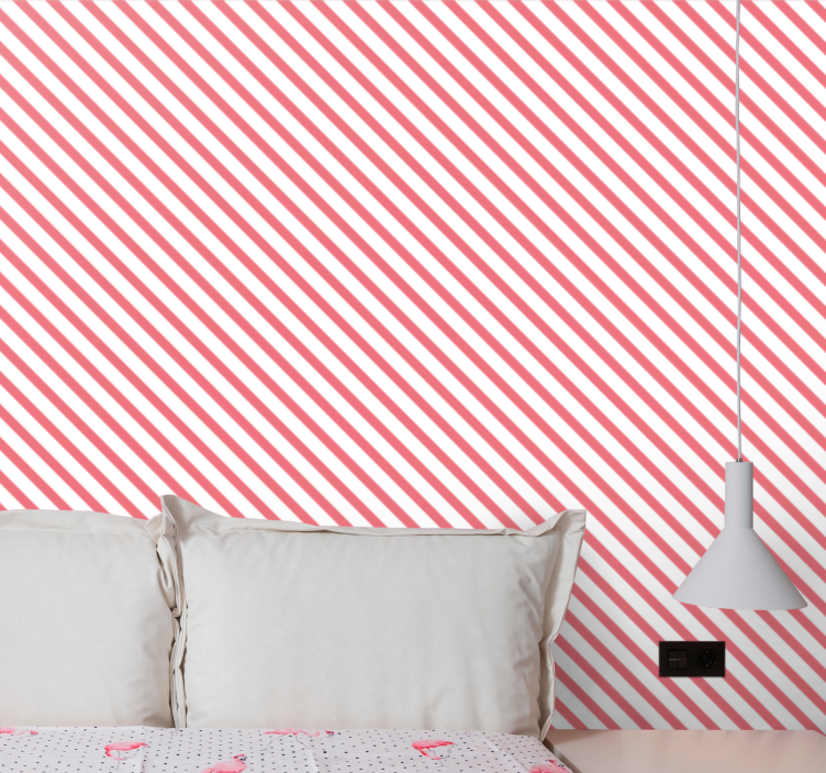 Papier peint ligne horizontale harmonie des rayures bonbon - TenStickers