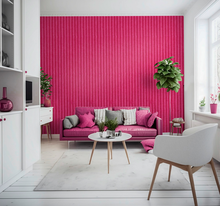 Papier peint salon tissu magenta - TenStickers