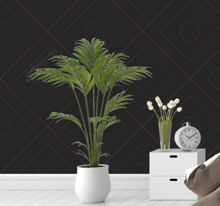 Papier peint moderne géométrie dorée élégante - TenStickers