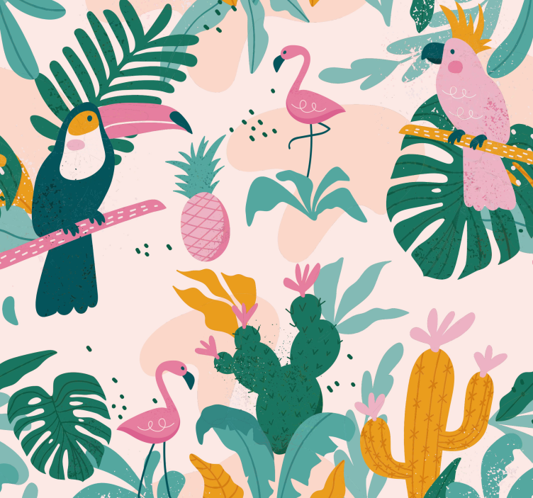 Papier peint nature faune flore tropicale - TenStickers
