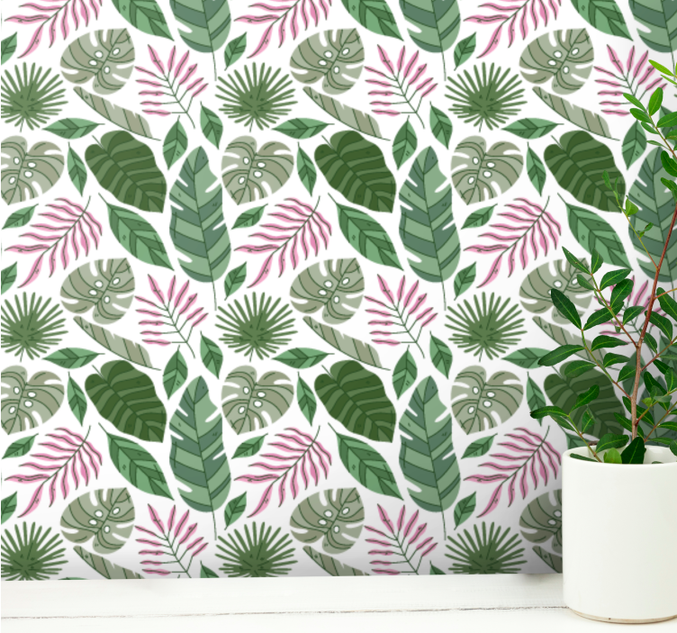 Papier peint nature motifs botaniques feuillus - TenStickers