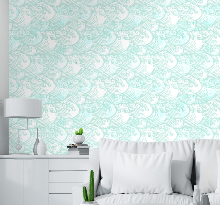 Papier peint nature motifs de vagues douces - TenStickers
