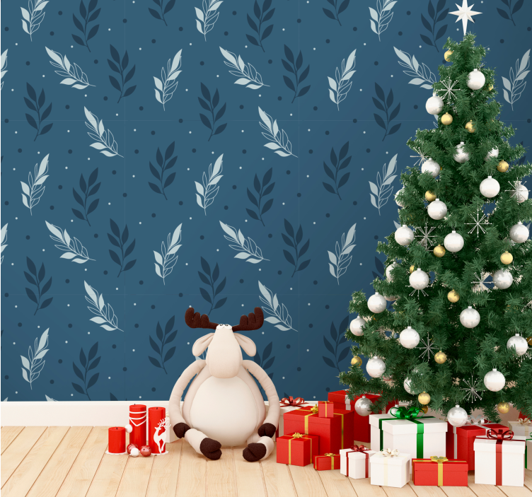 Papier peint noel feuillage saisonnier - TenStickers