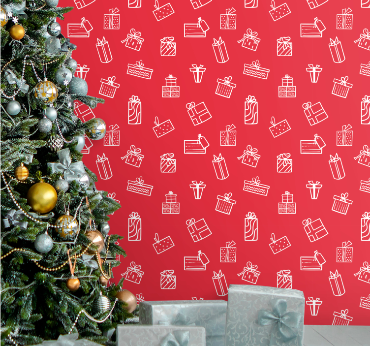 Papier peint noel motif de motif de cadeau - TenStickers