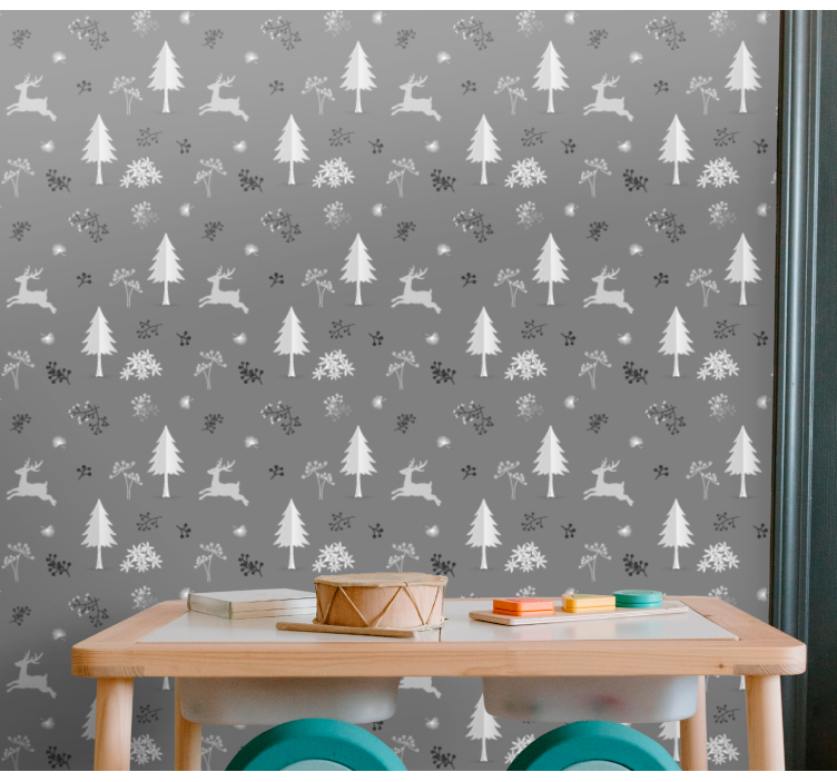 Papier peint noel motif de paysage d'hiver - TenStickers