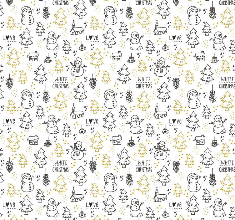 Papier peint noel scène hivernale festive - TenStickers