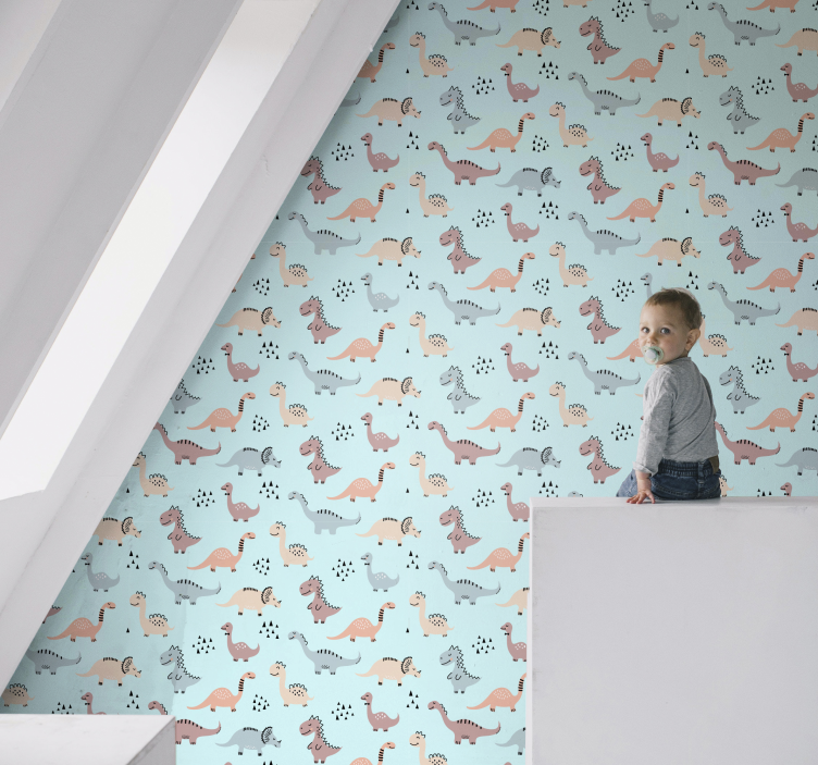 Papier peint dinosaures terrain de jeu des dinosaures - TenStickers