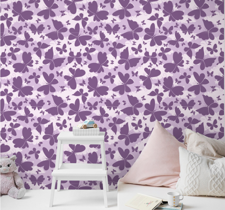 Papier peint papillon motif aux nuances violettes - TenStickers