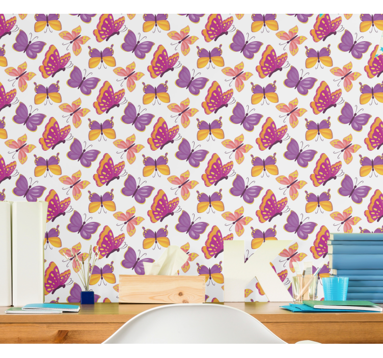 Papier peint papillon nuances violettes - TenStickers