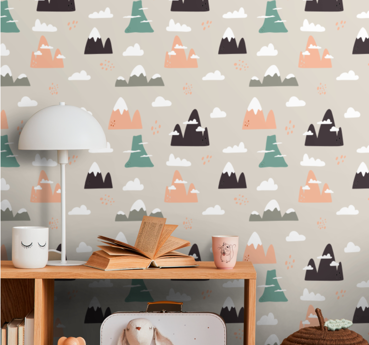 Papier peint chambre enfant montagnes scandinaves - TenStickers