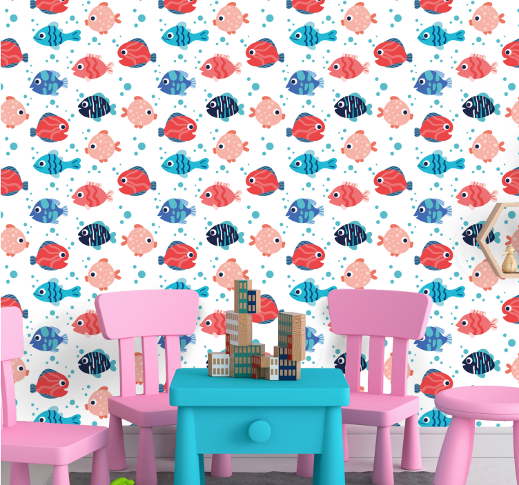 Papier peint poissons ludique aquatique - TenStickers