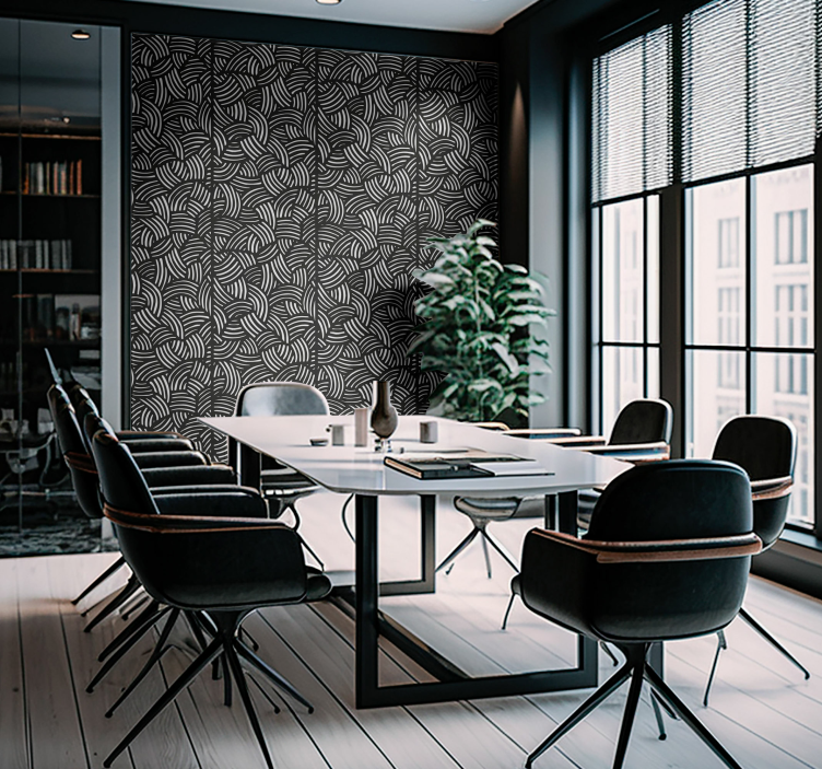 Papier peint bureau rayures courbes - TenStickers