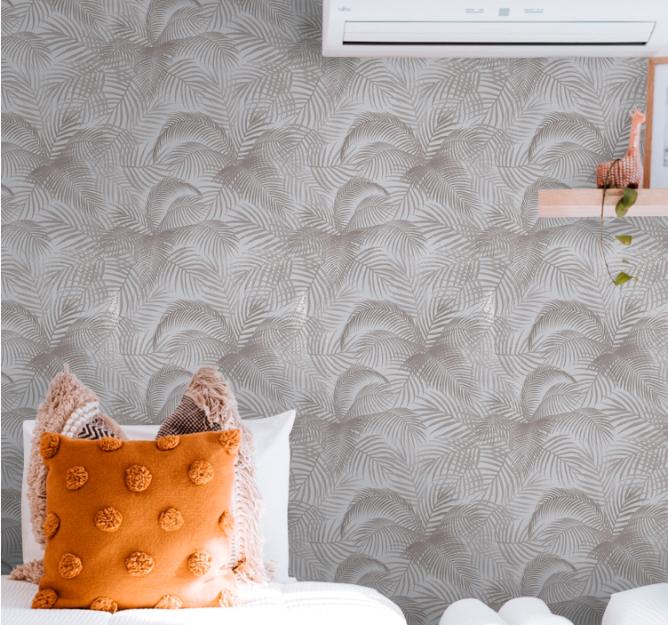 Papier peint vintage Gris 80's élégant botanique - TenStickers