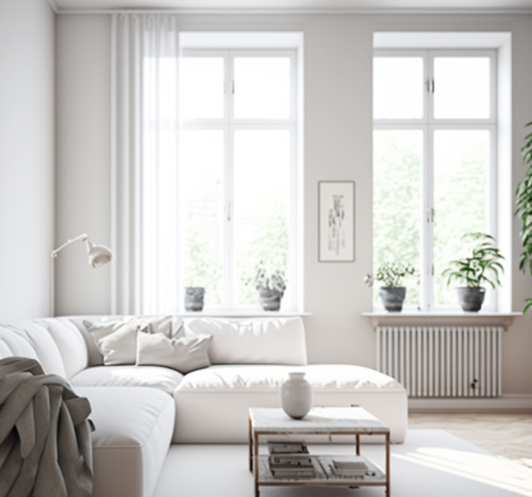 Papier peint blanc Blanc - TenStickers