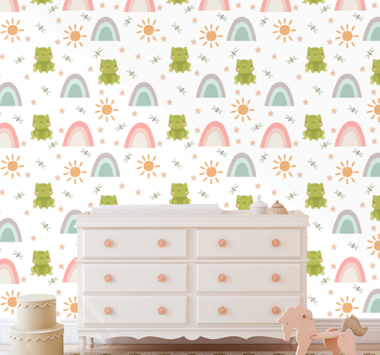 Papier peint moderne Grenouille mignonne de BD - TenStickers